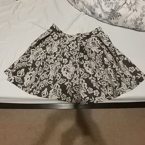 Black white lace pleated mini skirt